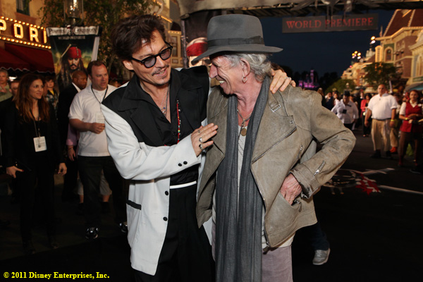 Actor Johnny Depp and actor/musician Keith Richards
