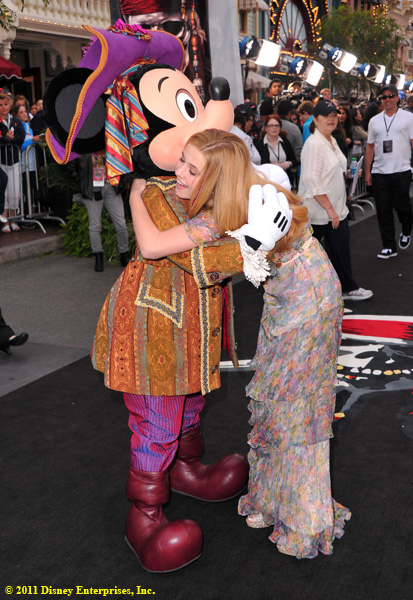 Actress Caroline Sunshine and Mickey Mouse