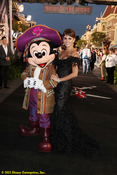 Actress Penelope Cruz and Mickey Mouse
