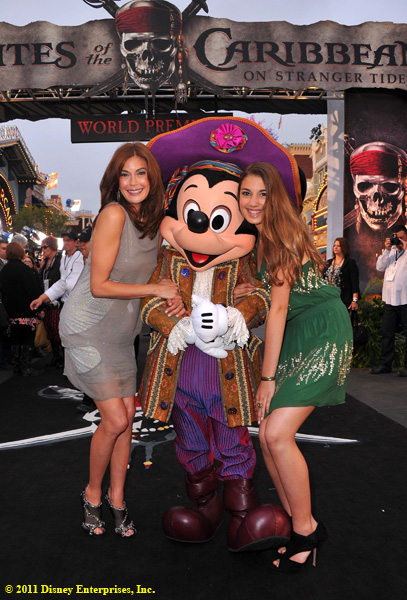 Actress Teri Hatcher, Mickey Mouse and Emerson Hatcher