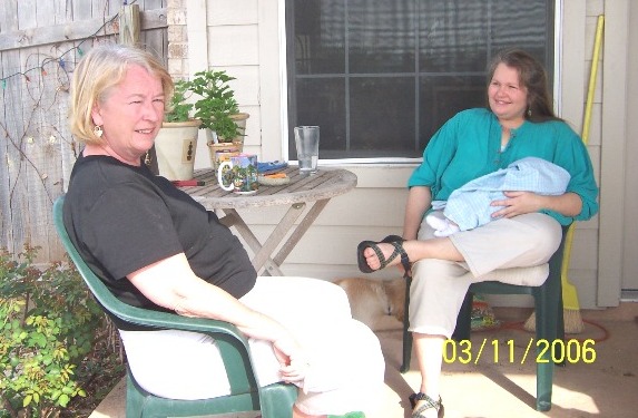 Amah Marty and Amelia get some sun