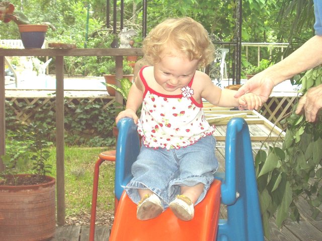 Amelia on slide