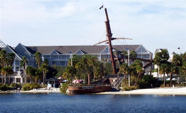 Beach Club shipwreck slide.