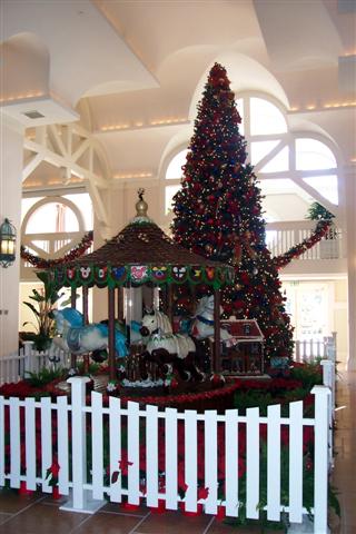 Beach Club tree and carousel.