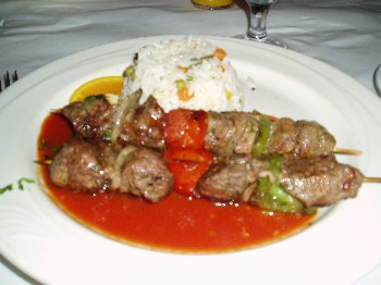 Beef Shish Kebab with Rice
