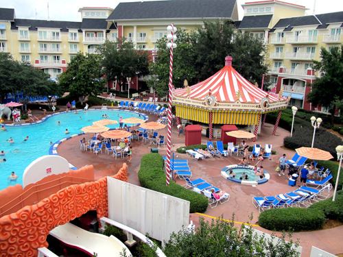 Boardwalk Inn Pool View from Slide