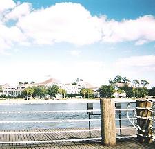 boat dock looking towards beach club