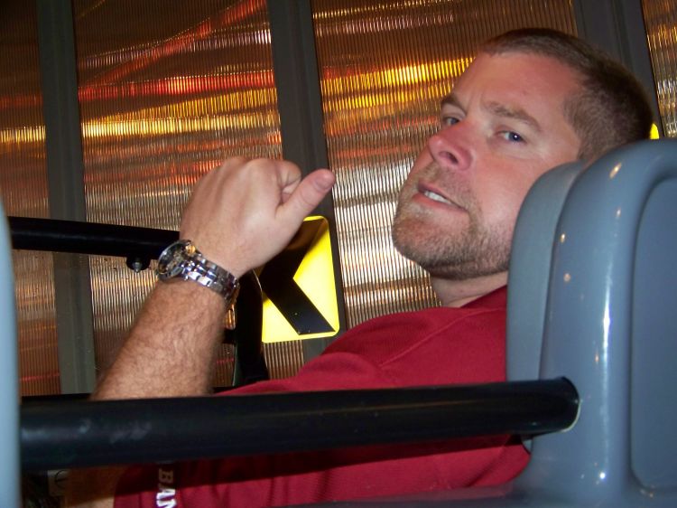 Bob riding Test Track