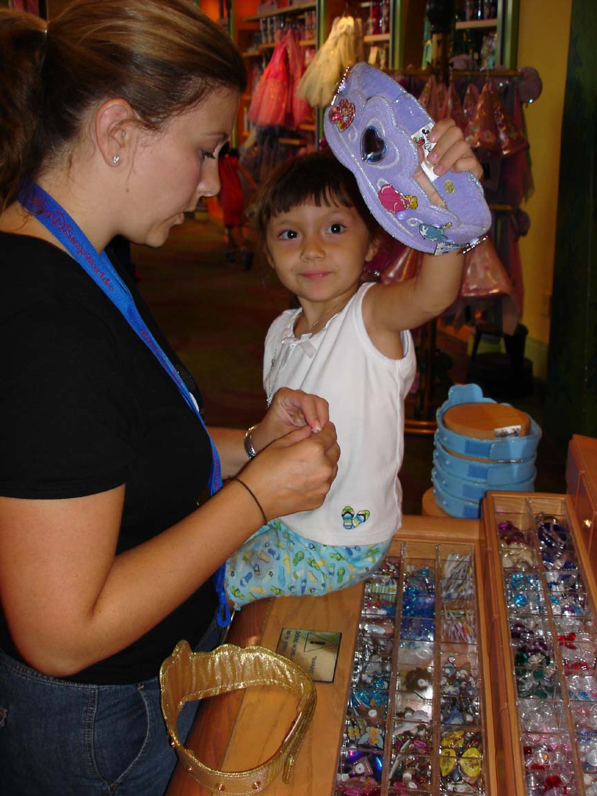 Building princess crown at World of Disney @ DTD.