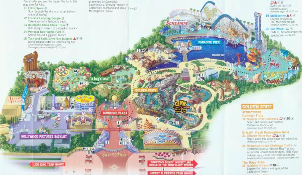 California Adventure Map 2005