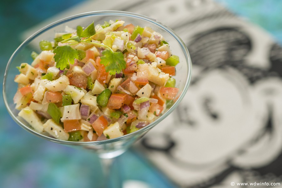 Caribbean Conch Salad with Onion, Tomato and Cilantro