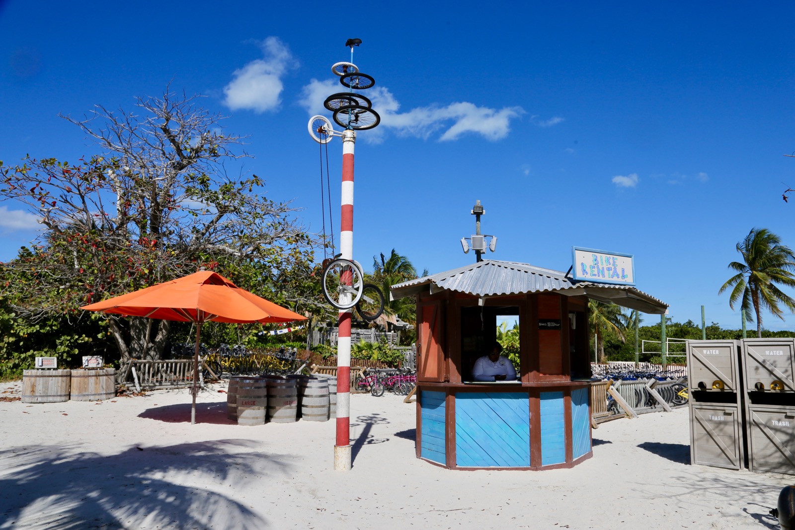 Bike rental shack on Castaway Cay