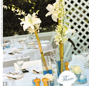 Centerpiece bamboo and flowers