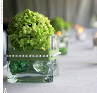 Centerpiece green and vase