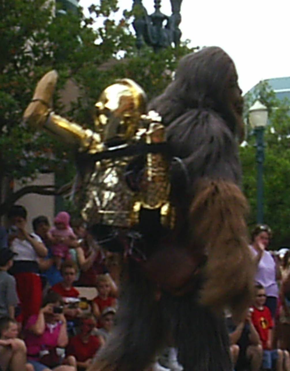 Chewbacca carries C3PO