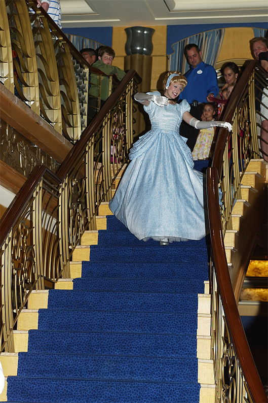 Cinderella descends the Wonder staircase