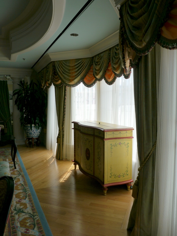 Credenza with pop up flat screen tv