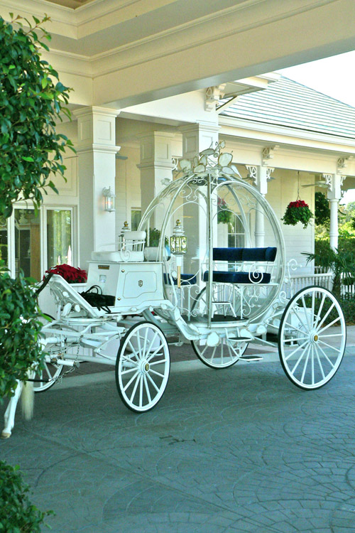 Crystal coach at wedding chapel