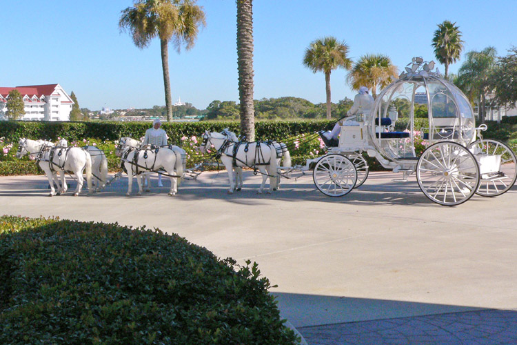 Crystal coach at wedding chapel