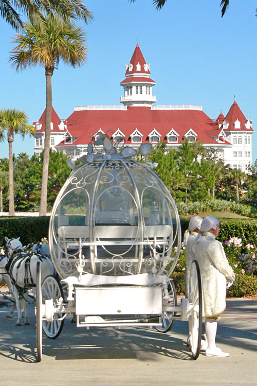 Crystal coach at wedding chapel