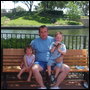 dad and kids @ Epcot