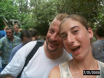Dad & Daughter at Dinosaur