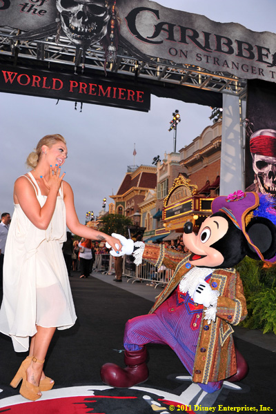 Dancer Lacey Schwimmer and Mickey Mouse