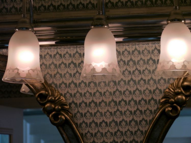 Detail of bathroom light fixtures