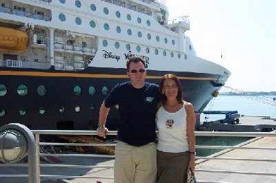 DH & I outside 'our ship'