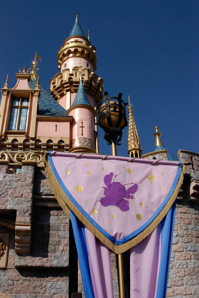 Disneyland castle with Stitch