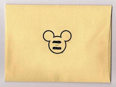 diy save the date envelope w/ mickey seals