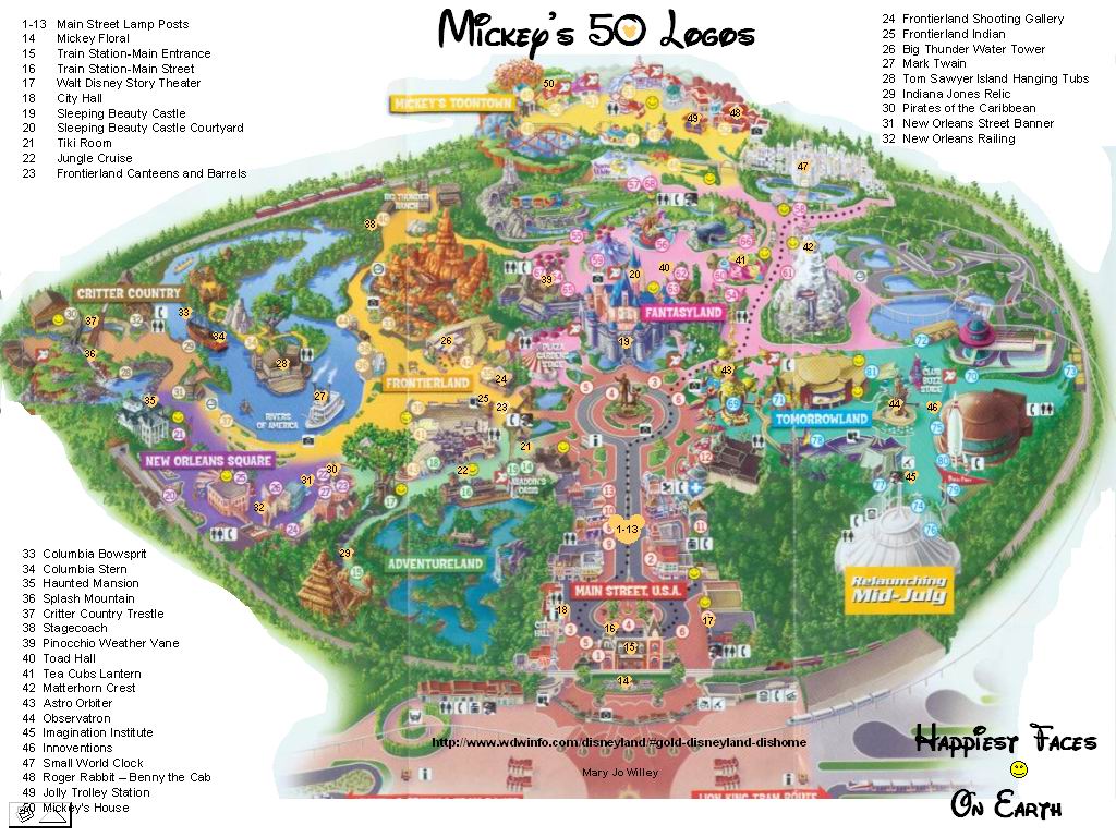 DL Map with the 50 Mickey Logos