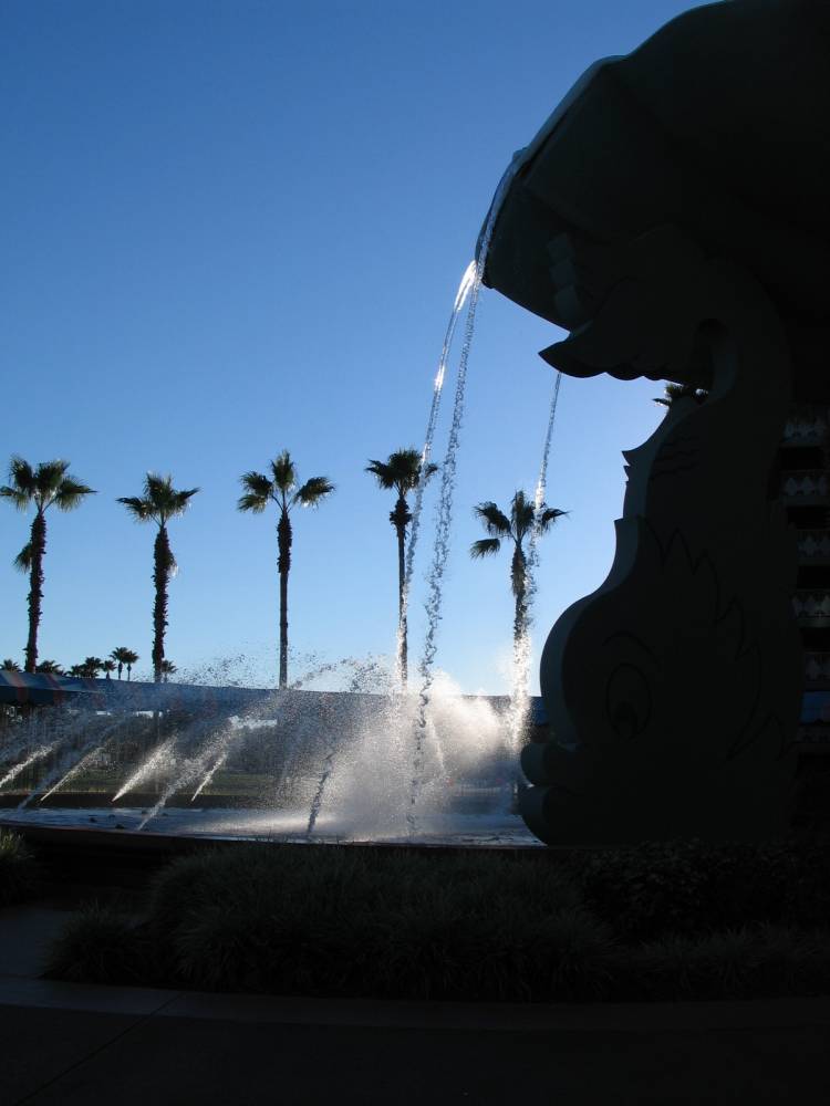 Dolphin fountain side shot