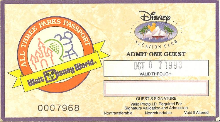 DVC Park Admission pass