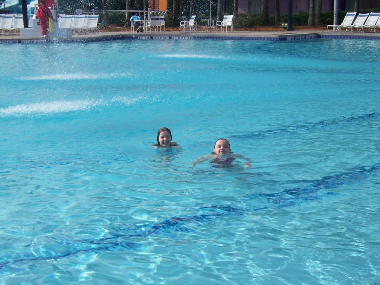 Emma & Ashley swimming