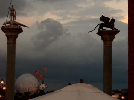 Epcot just before a storm