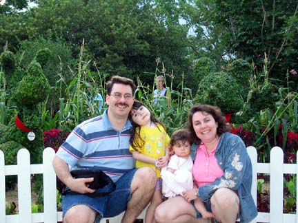 family with farmer Mickey
