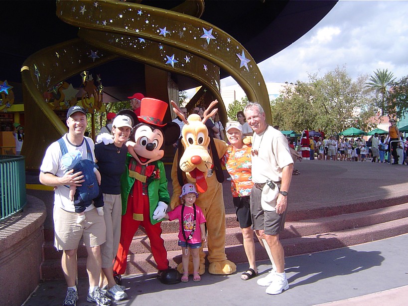 Family with Mickey and Pluto - 11/2004