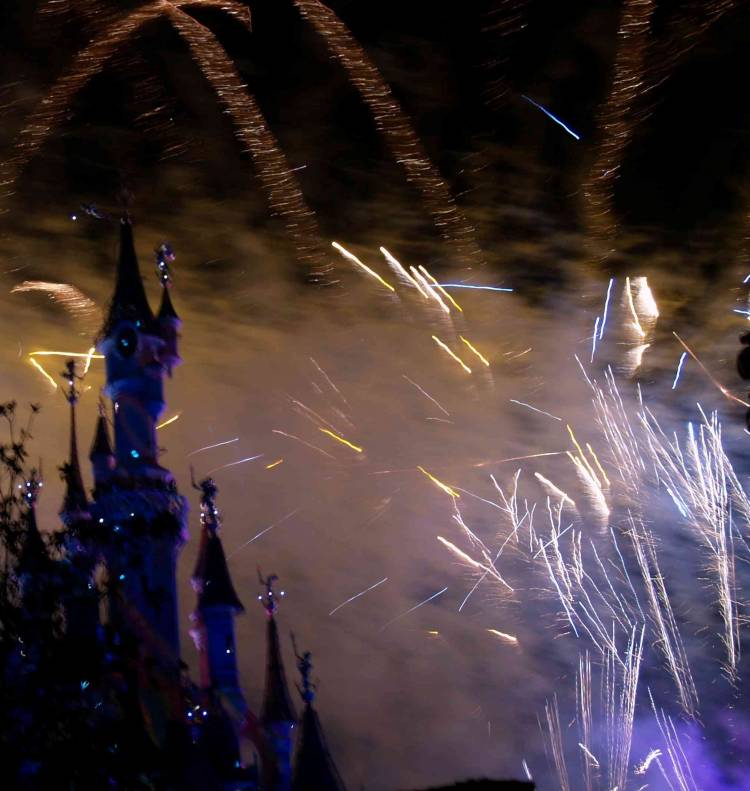 Fireworks at Eurodisney Castle