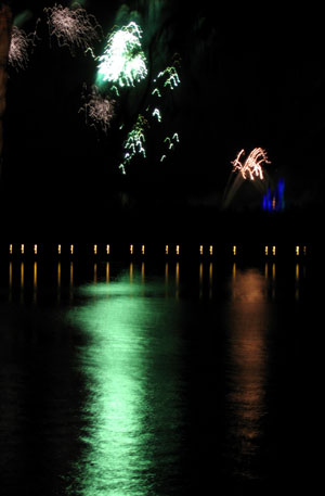 Fireworks seen from Boca Chica - should have used a tripod!