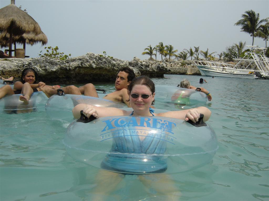 Floating in the lagoon