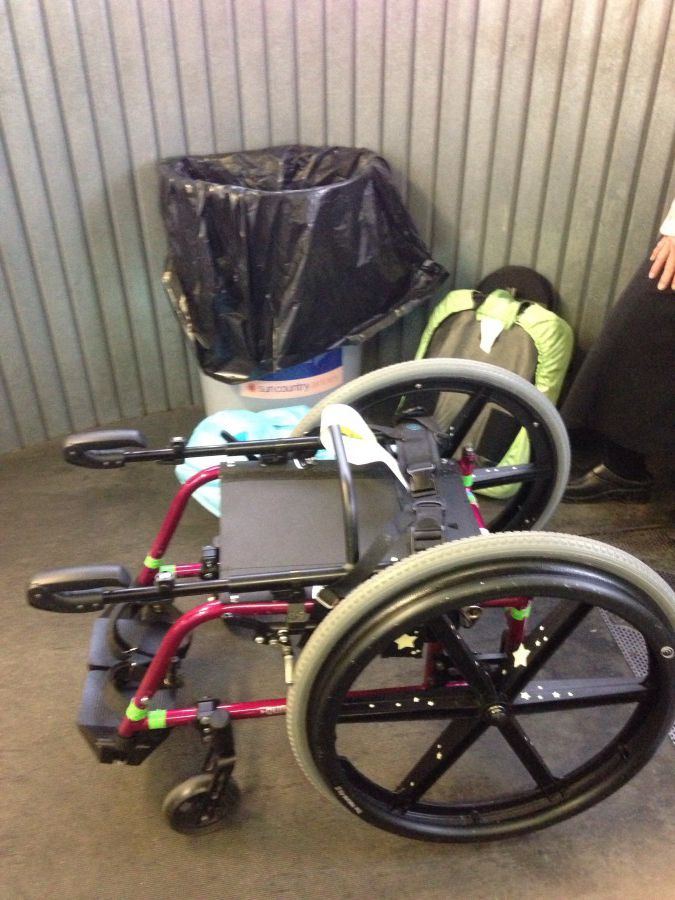 Folded wheelchair