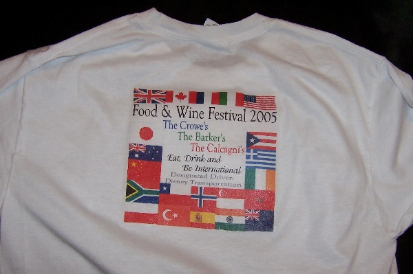 Food and Wine Festival Shirt - Back
