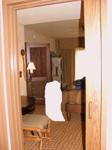 From bathroom looking into bedroom