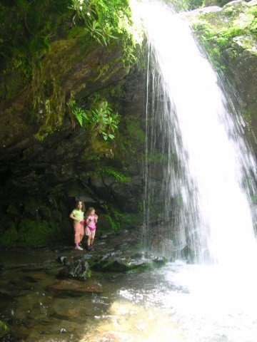 Girls at Grotto Falls