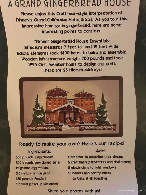 Grand Californian Lobby Gingerbread House Recipe 2019