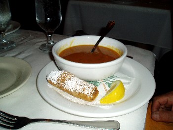 Harira Soup with Beef Brewat Roll
