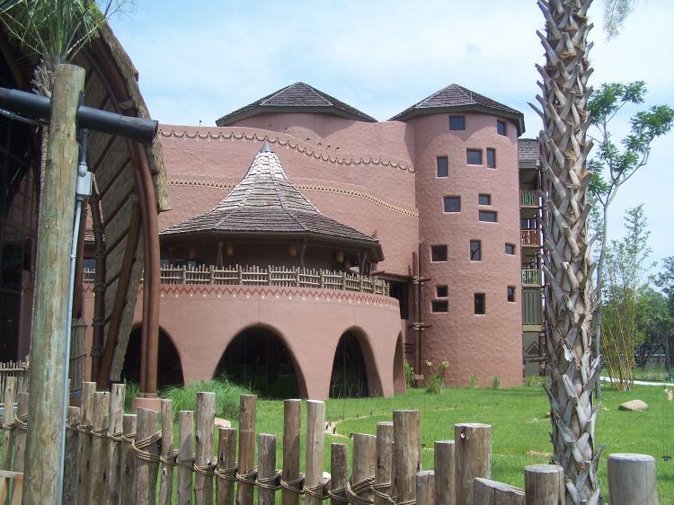 Hotel exterior and observation deck.