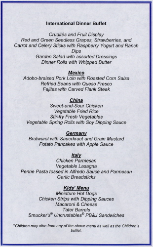 Illumination Grand Gathering menu
