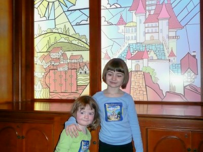 In front of Belle & Beast's Castle Window